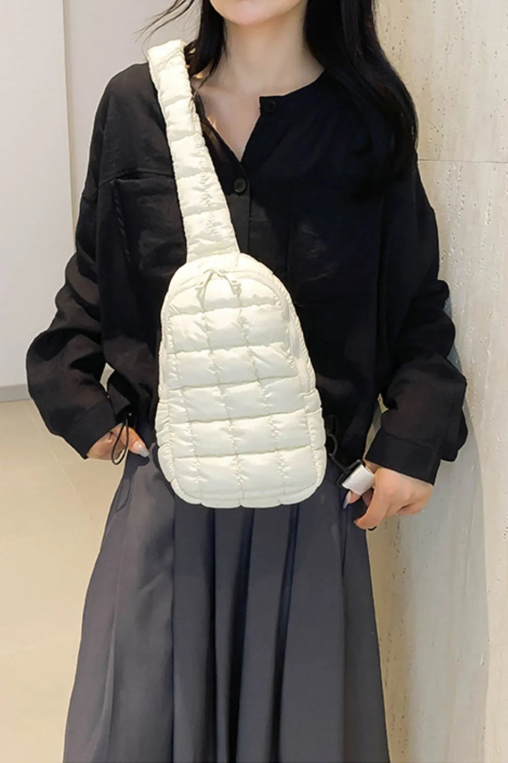 Quilted Nylon Crossbody Bag - E-Esther Clothing Store