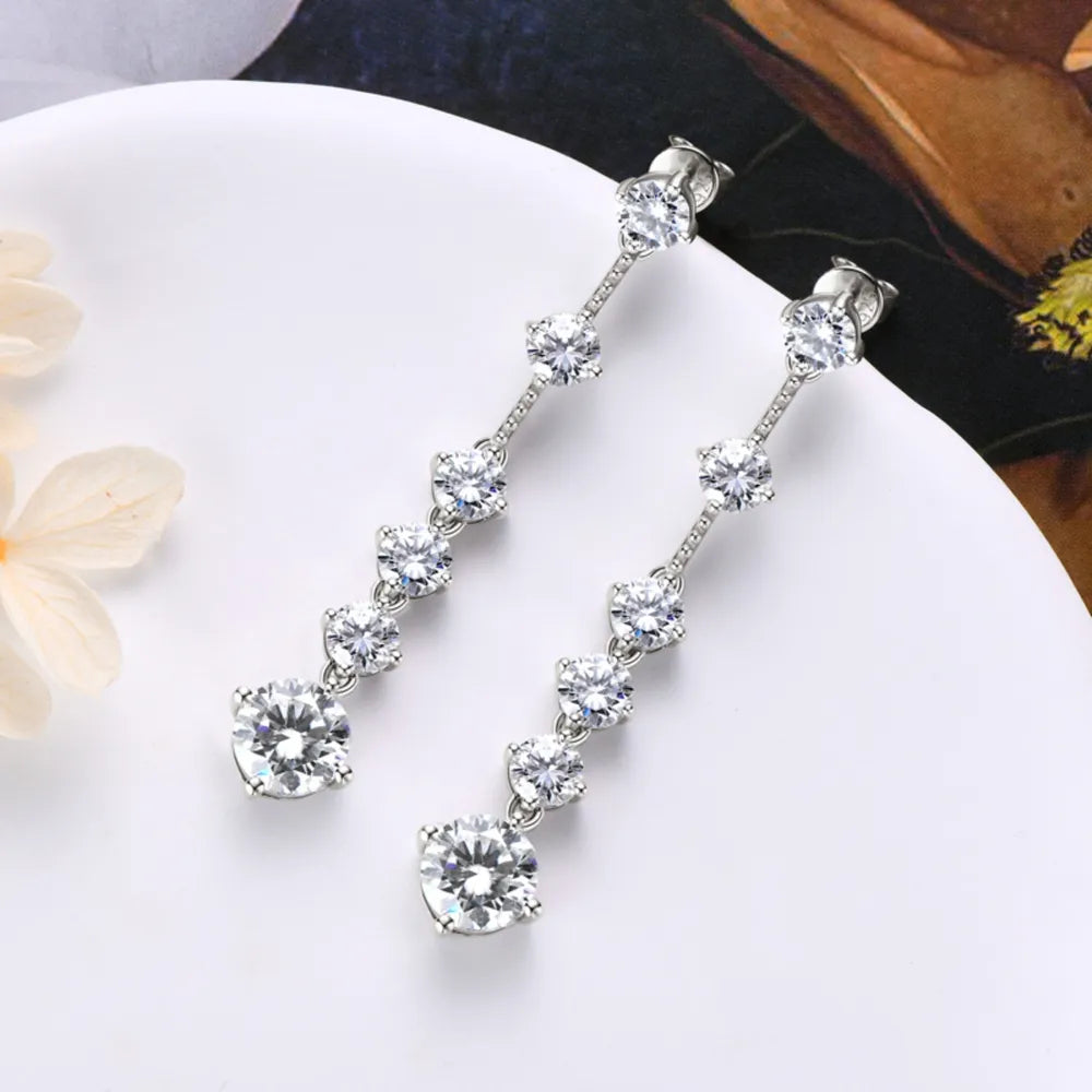4 Carat Moissanite 925 Sterling Silver Earrings - E-Esther Clothing Store