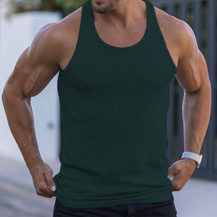 Knitted Vertical Stripe Tank Top