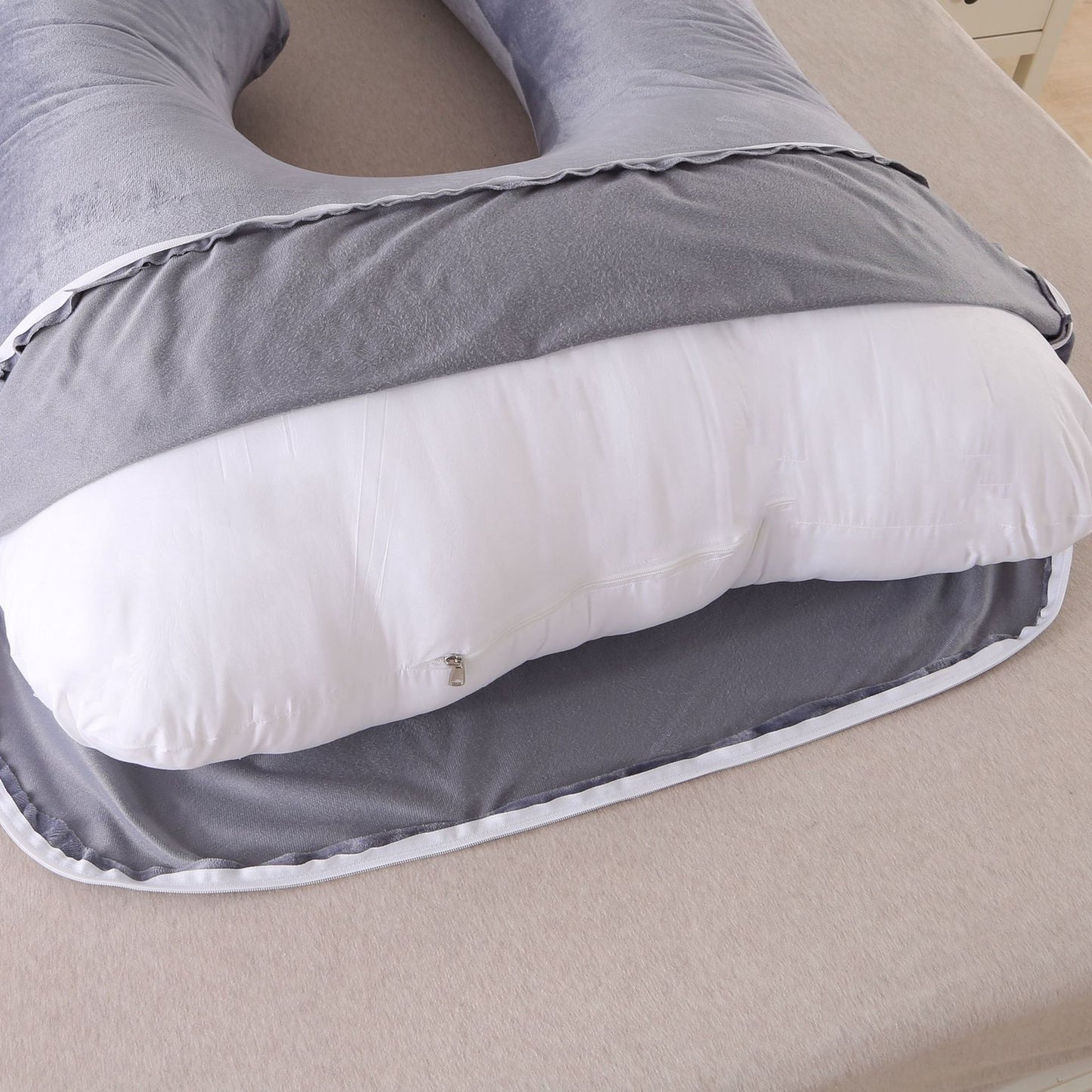 Pregnant women's detachable crystal velvet G-type side lying waist protection pillow - E-Esther Clothing Store