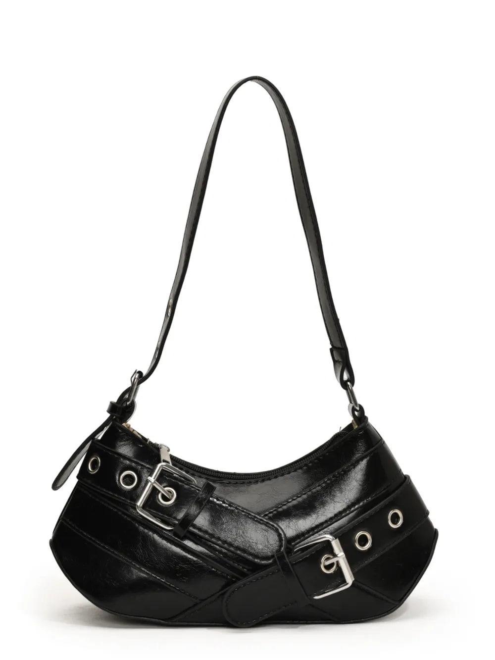 PU Leather Buckle Shoulder Bag - E-Esther Clothing Store