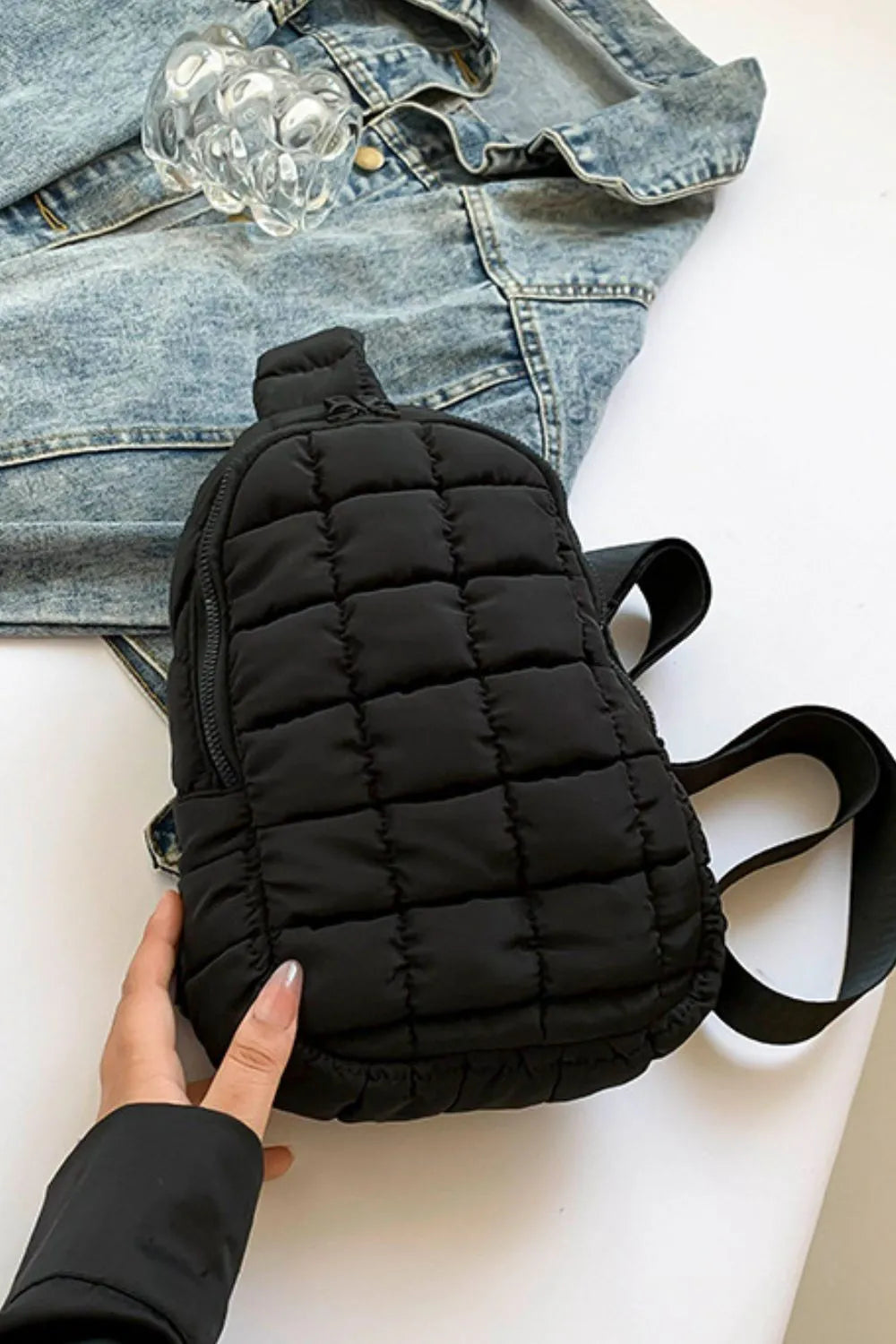Quilted Nylon Crossbody Bag - E-Esther Clothing Store