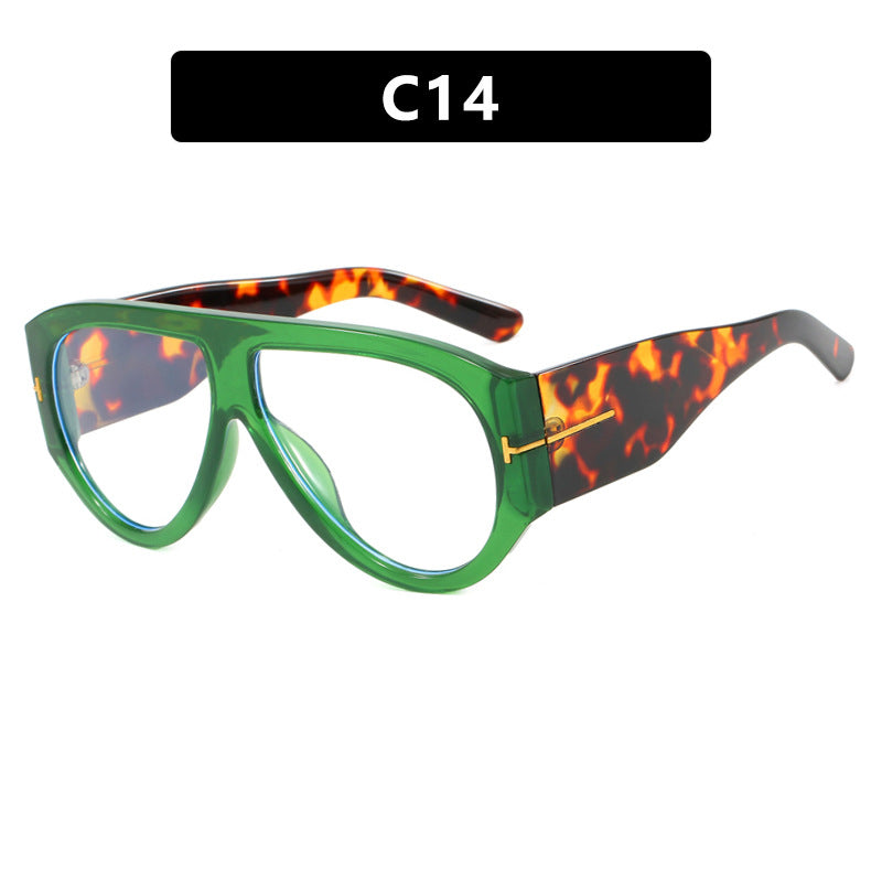 T-shaped large frame sunglasses, pilot's toad fashion cross-border sunglasses, personalized women's sunglasses - E-Esther Clothing Store