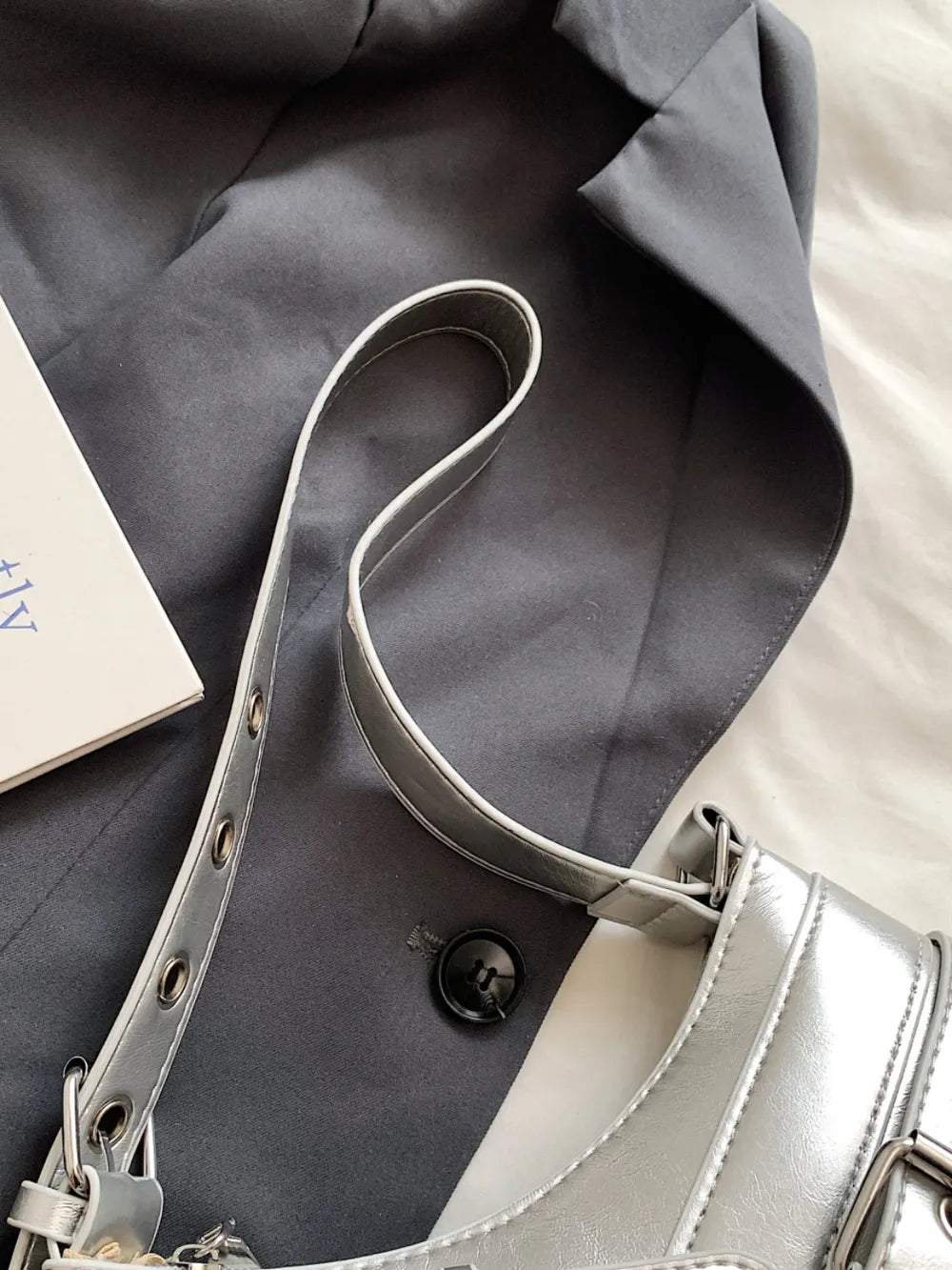 PU Leather Buckle Shoulder Bag - E-Esther Clothing Store