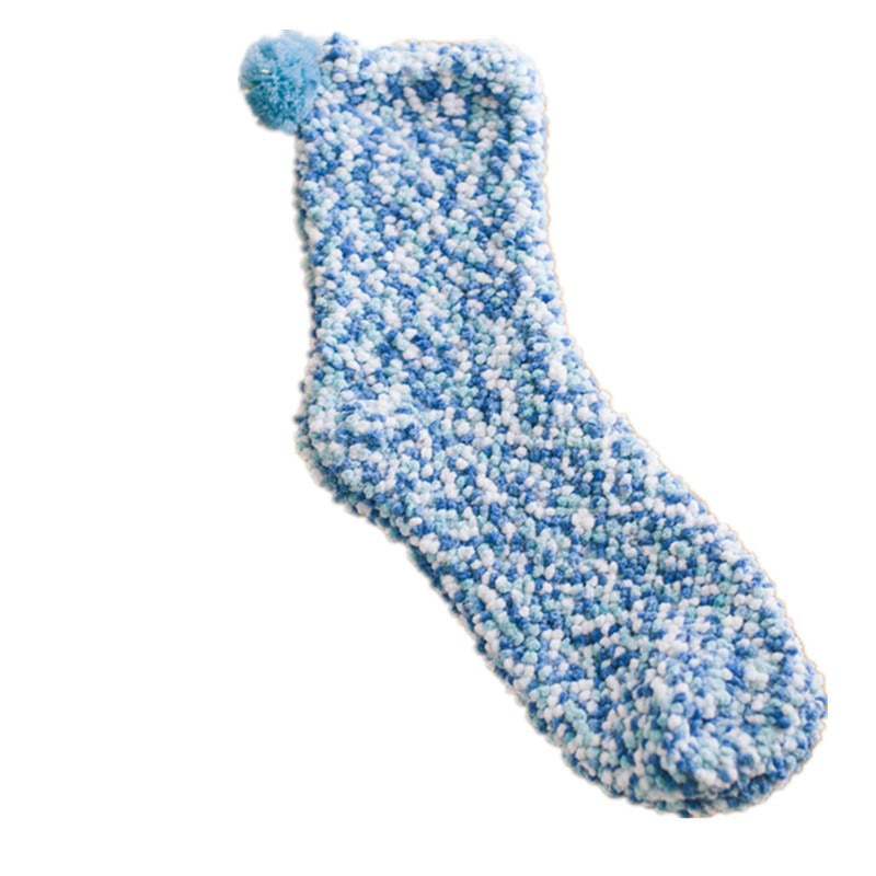 Personalized Coral Wool Socks Medium Tube Socks Cake Socks Thickened Warm Home Floor Towels Sleep Socks - E-Esther Clothing Store