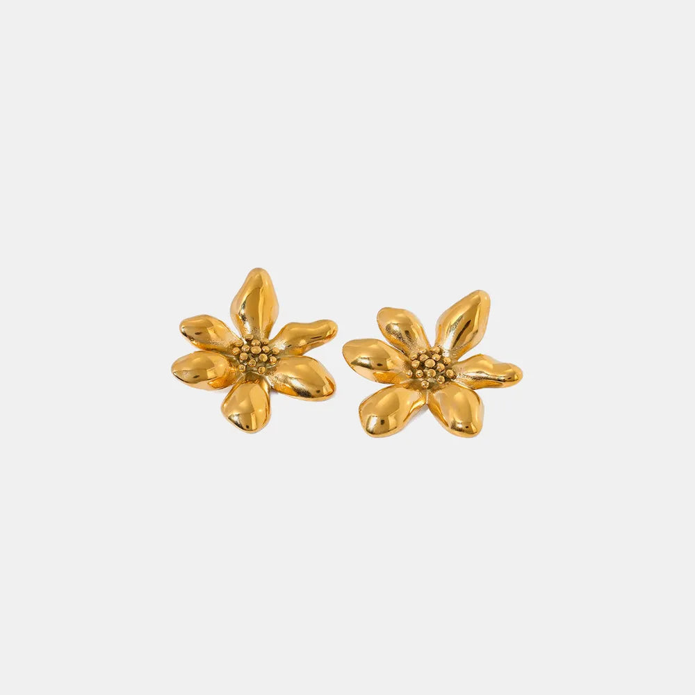 Stainless Steel Flower Earrings - E-Esther Clothing Store