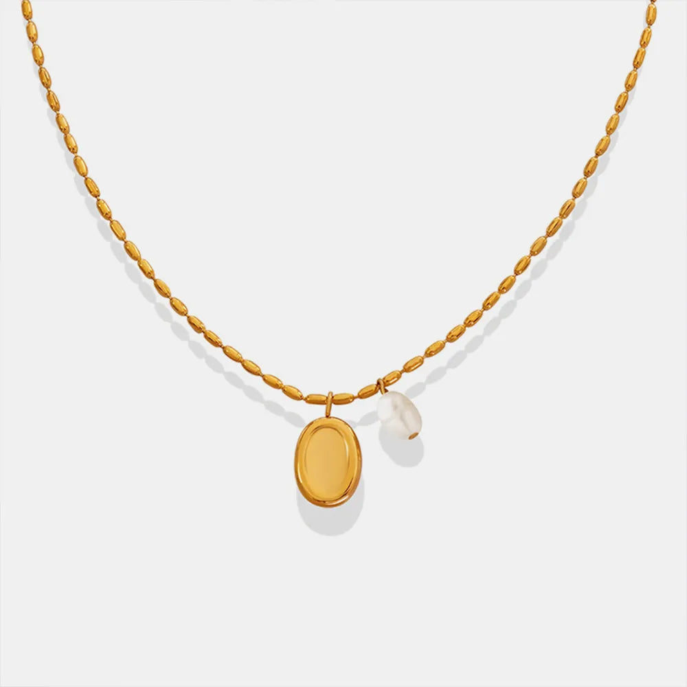 Elliptical brand niche commuting fashion titanium steel necklace women's collarbone chain - E-Esther Clothing Store