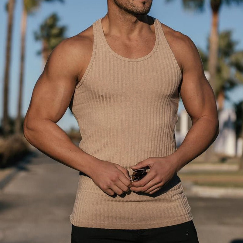 Knitted Vertical Stripe Tank Top