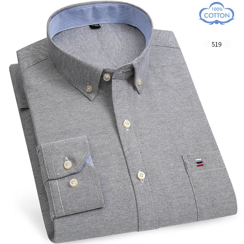 Pure Cotton Oxford Spun Long Sleeved Shirt