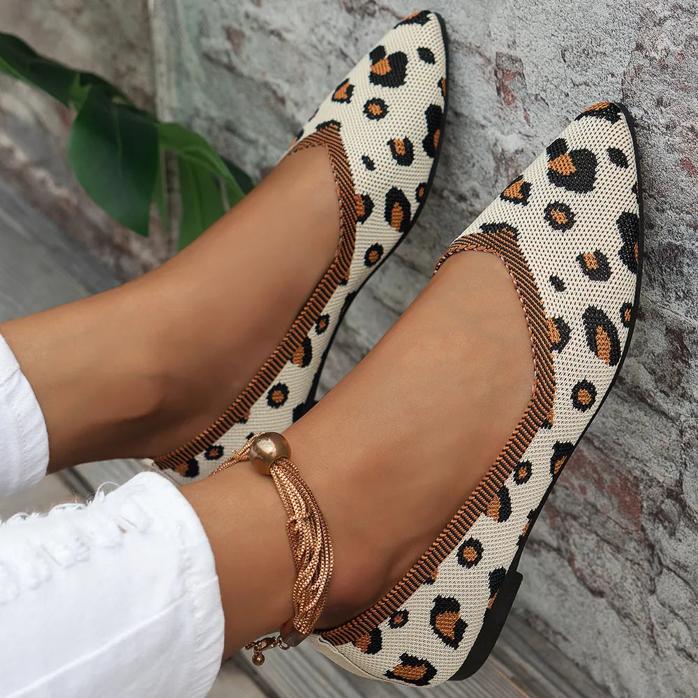 Point Toe Mesh Flat Slip-Ons - E-Esther Clothing Store