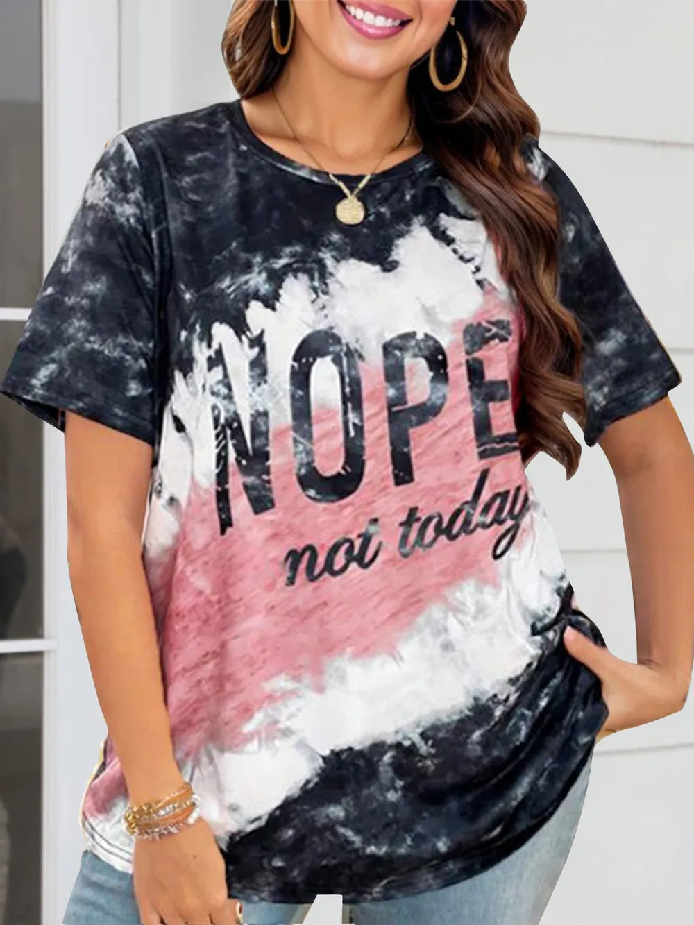 Round Neck Short Sleeve T-Shirt - E-Esther Clothing Store