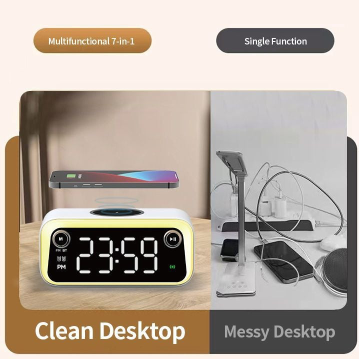 New alarm clock wireless charging Bluetooth clock thermometer wireless charging - E-Esther Clothing Store