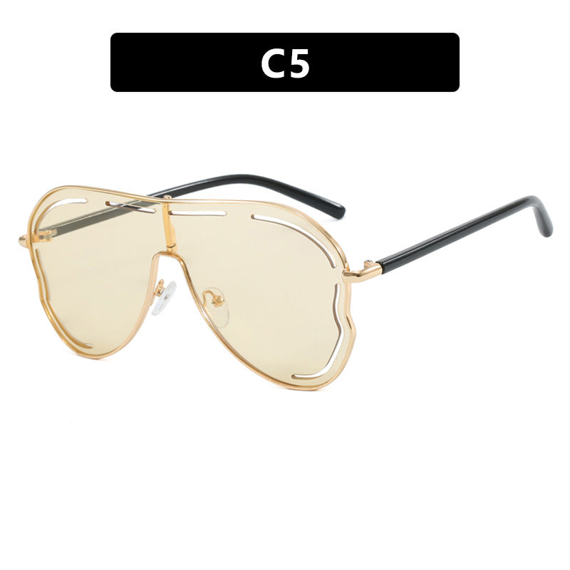 Conjoined large frame toad shaped sunglasses, new spicy girl sunglasses - E-Esther Clothing Store