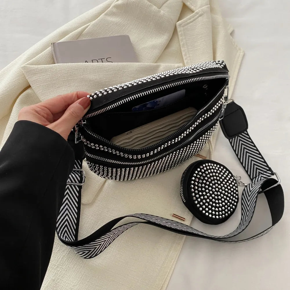 Studded Adjustable Strap Crossbody Bag - E-Esther Clothing Store