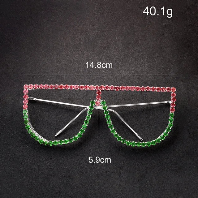 Hot tassel glasses frame no lens rhinestone glasses frame personality accessories female - E-Esther Clothing Store