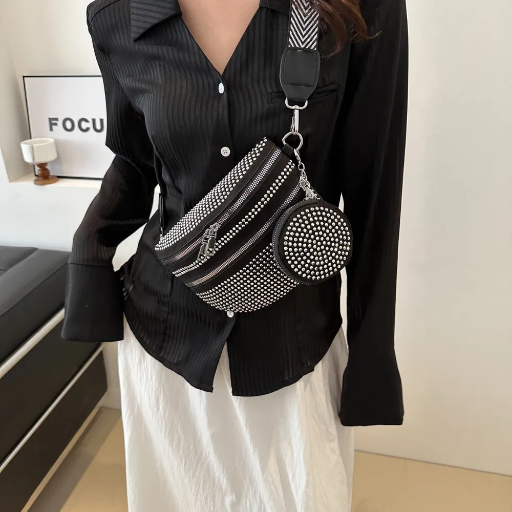 Studded Adjustable Strap Crossbody Bag - E-Esther Clothing Store