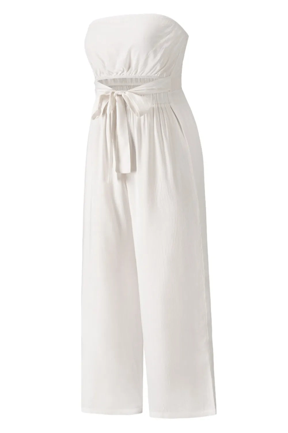 Tied Cutout Tube Wide Leg Jumpsuit - E-Esther Clothing Store