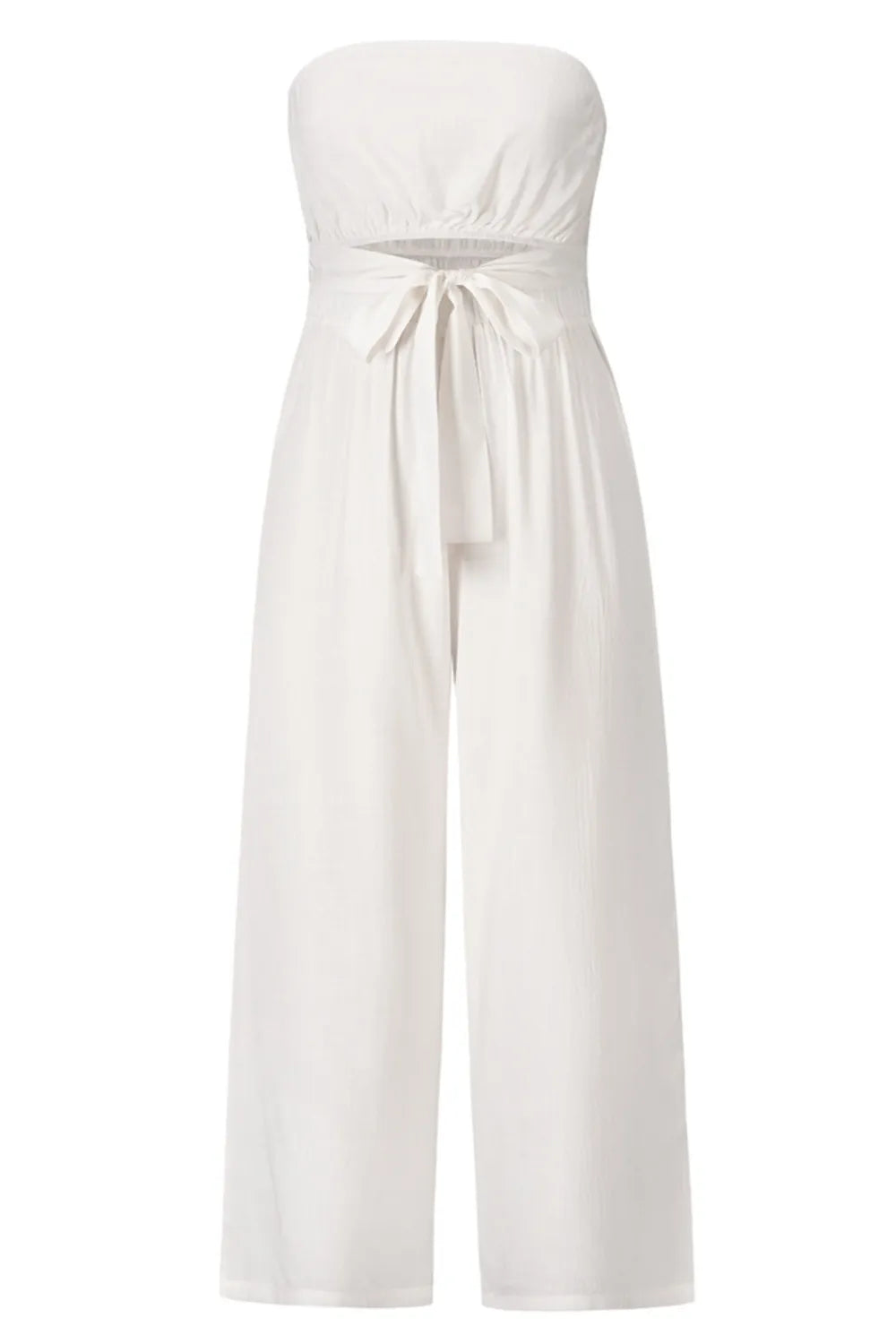 Tied Cutout Tube Wide Leg Jumpsuit - E-Esther Clothing Store