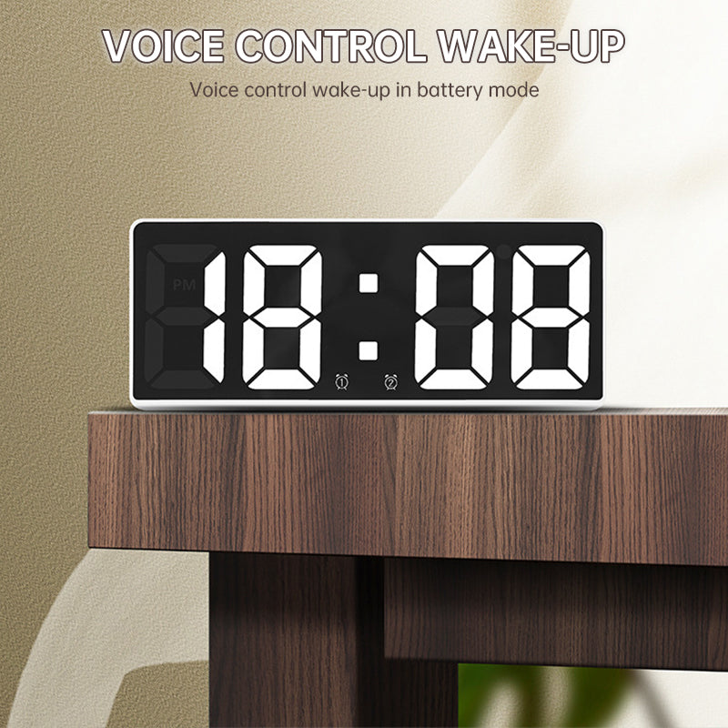 Multifunctional LED Digital Clock: Features number display, color nightlight, temp, calendar, alarm. Large size, backlit, great - E-Esther Clothing Store