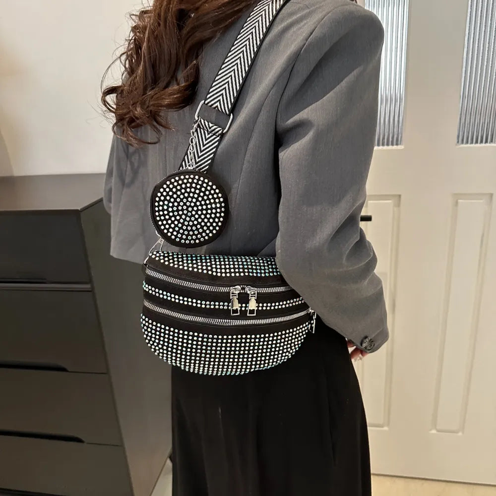 Studded Adjustable Strap Crossbody Bag - E-Esther Clothing Store