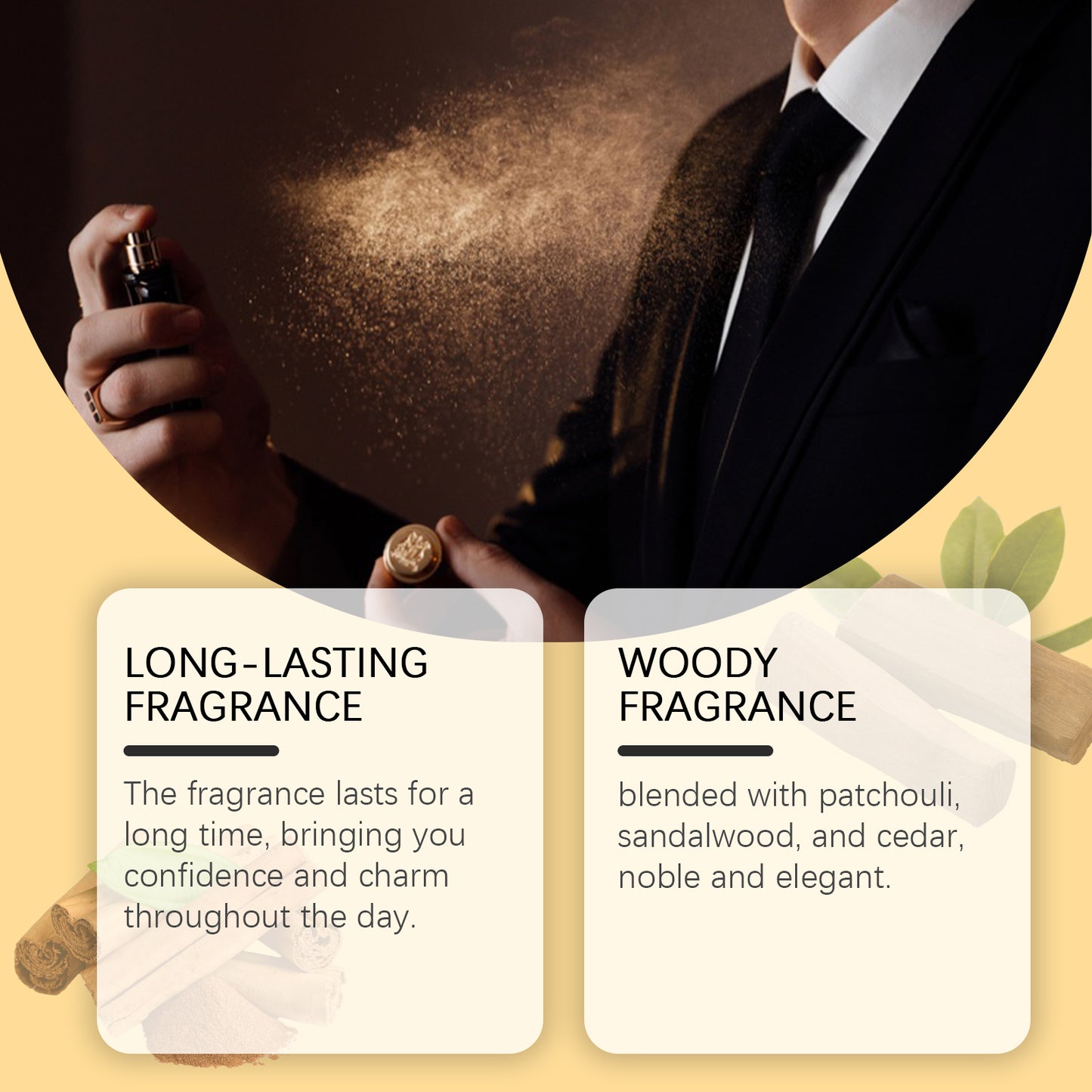 Men's Perfume, Long Lasting Light Fragrance Wood Fragrance Fresh Natural Release Men's Charm Perfume - E-Esther Clothing Store