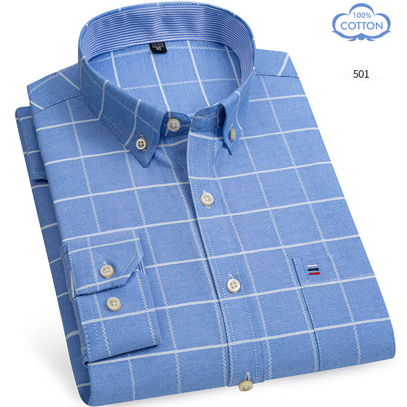 Pure Cotton Oxford Spun Long Sleeved Shirt