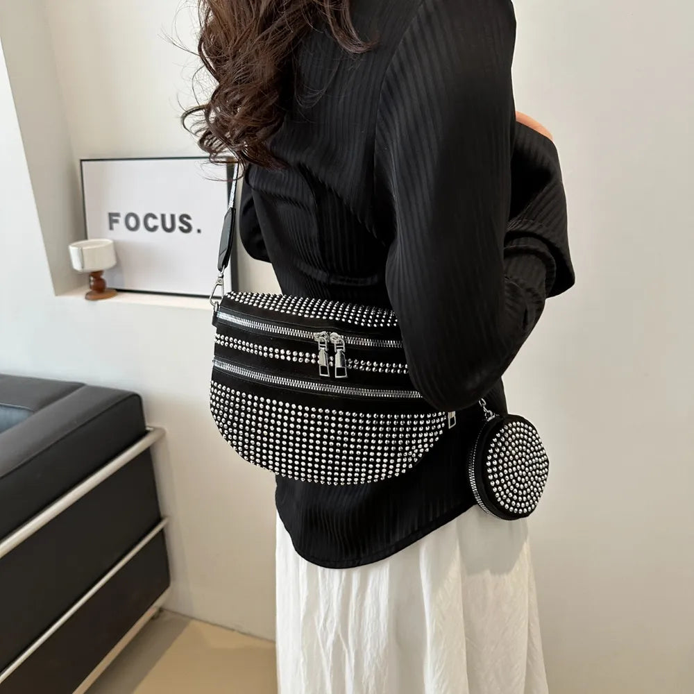 Studded Adjustable Strap Crossbody Bag - E-Esther Clothing Store