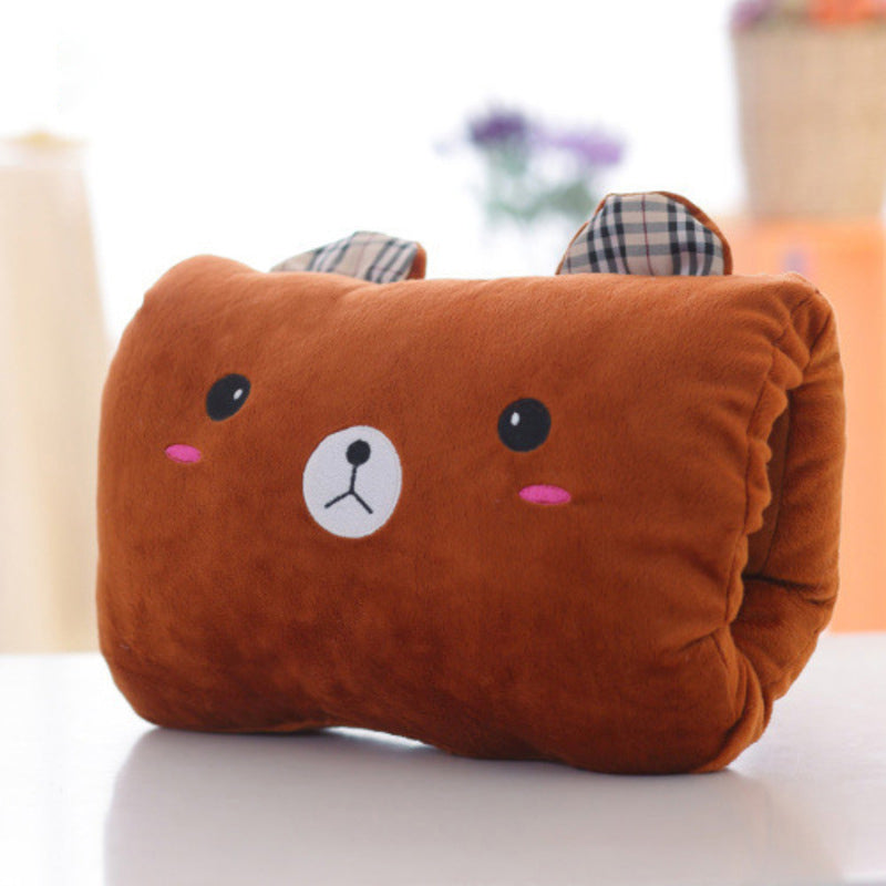Animated nap pillow, warm hand cover, cylindrical cushion, creative hand warmer, girls' plush toy - E-Esther Clothing Store