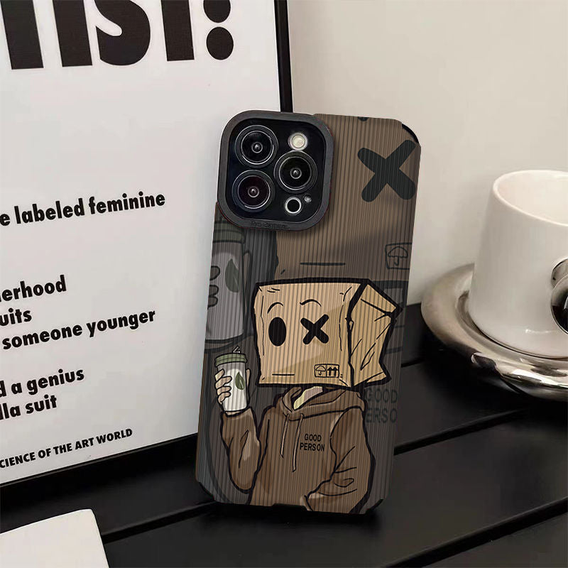Suitable for social anxiety cardboard boxes iPhone 11 Apple 14 13 all inclusive 15PRO phone case 12 drop resistant 7P - E-Esther Clothing Store