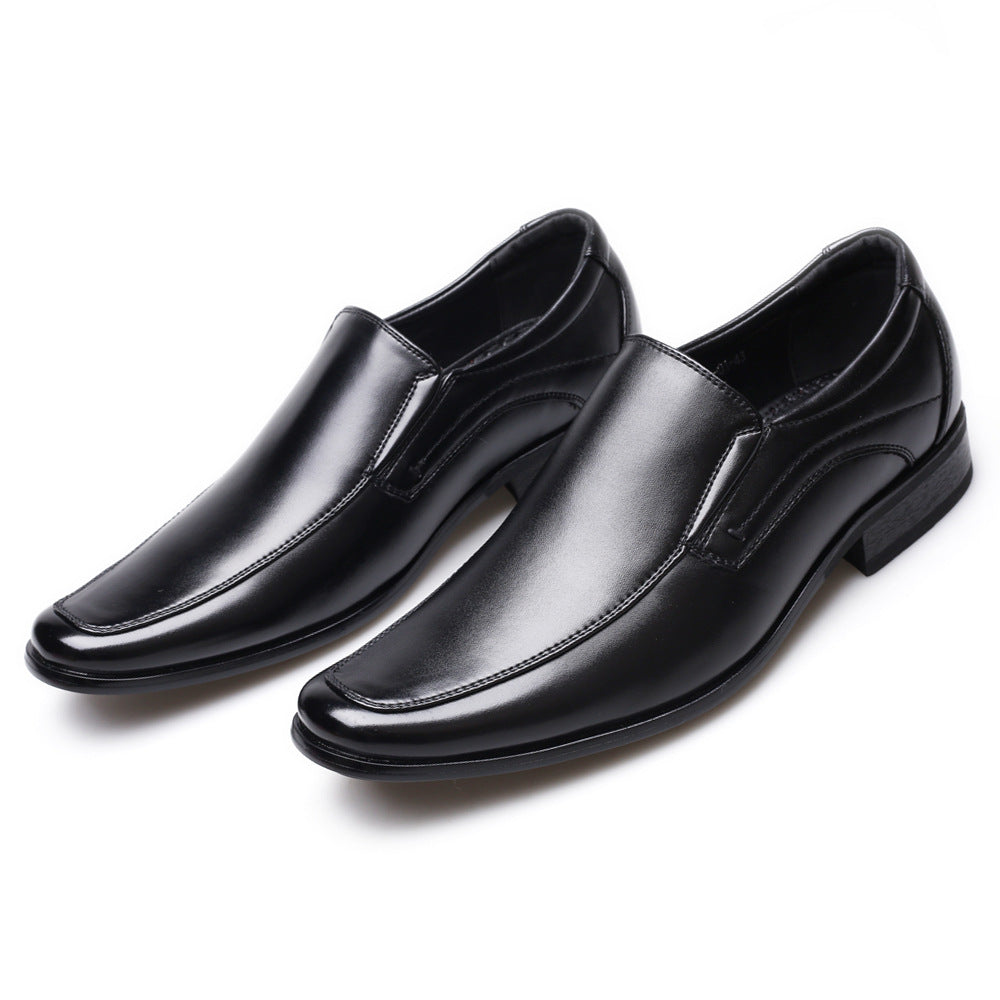 Men's leather shoes, men's color polishing shoes, men's shoes, one foot stepping men's leather shoes, small square toe Japanese men's leather shoes - E-Esther Clothing Store