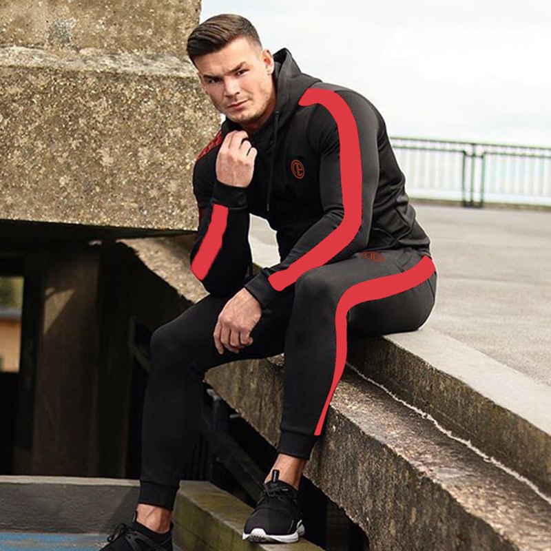 Sport Man Tracksuit Running Gym Men Set Sport Clothing Set Joggers Fitness Bodybuilding Sports Suits Mens Hoodie+Pants Suit Men - E-Esther Clothing Store