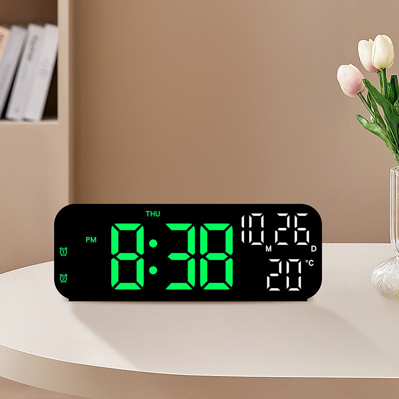 Digital Alarm Clock with Temp, Date, Week. Night Mode. Voice - controlled. 12/24H LED