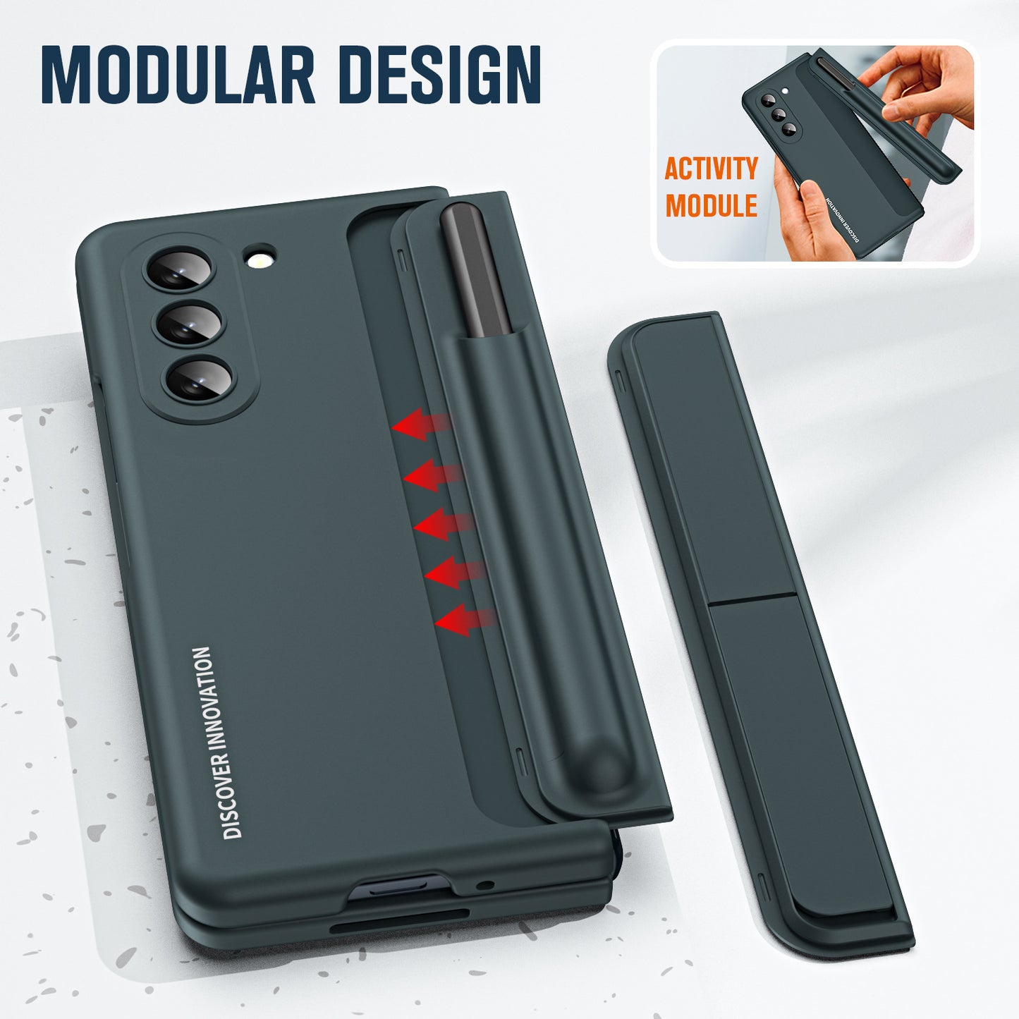 Samsung zfold 6 phone case FOLD5 folding screen pen slot bracket 2-in-1 all inclusive anti fall protective case is suitable - E-Esther Clothing Store