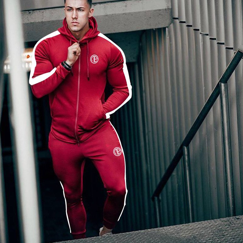 Sport Man Tracksuit Running Gym Men Set Sport Clothing Set Joggers Fitness Bodybuilding Sports Suits Mens Hoodie+Pants Suit Men - E-Esther Clothing Store