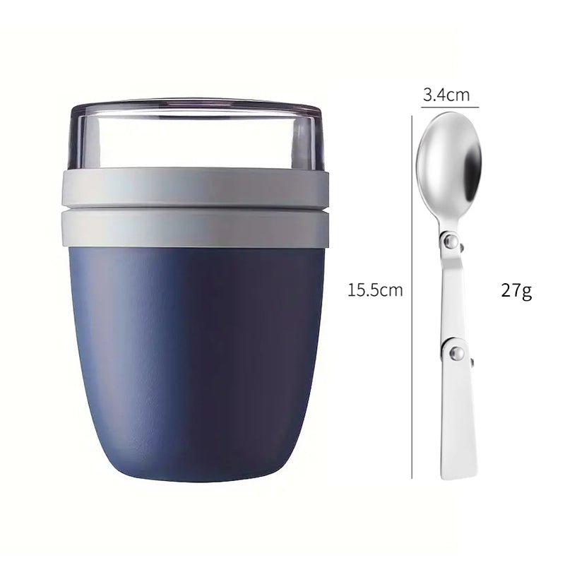 Portable Yogurt Cereal Cups with Lids. Ideal for Overnight Oats, DIY Salads & Parfaits. Great for Breakfast or Lunch - E-Esther Clothing Store