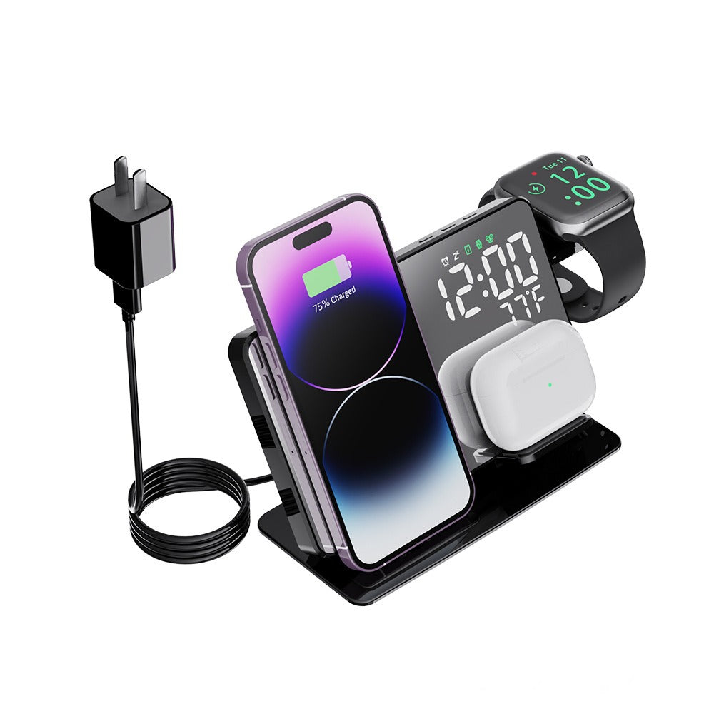 15W Four in One Wireless Charging Clock LED Digital Display Alarm Clock Temperature Display Wireless Charging - E-Esther Clothing Store