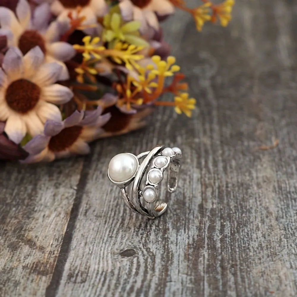 Alloy Three-Layered Open Ring - E-Esther Clothing Store