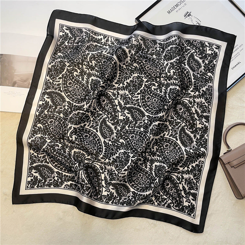 Retro printed scarves cashew nuts versatile temperament scarves women's small square scarves decorative scarves - E-Esther Clothing Store