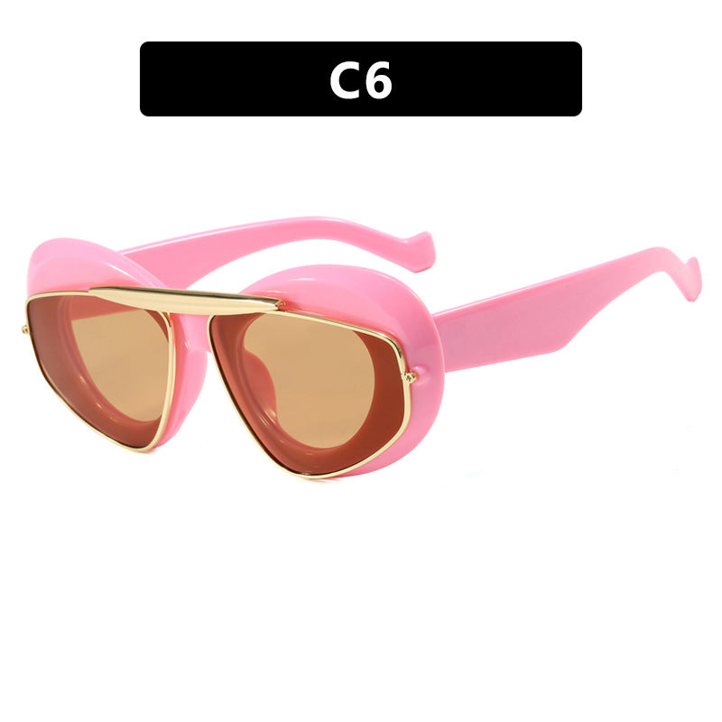 Inflatable bread toad shaped sunglasses, high-end and personalized cat eye sunglasses, internet famous Instagram sunglasses - E-Esther Clothing Store
