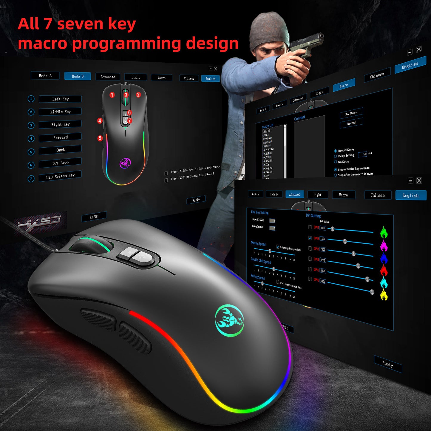 Keyboard and Mouse Set RGB backlit mechanical keyboard and mouse computer wired gaming keyboard and mouse - E-Esther Clothing Store
