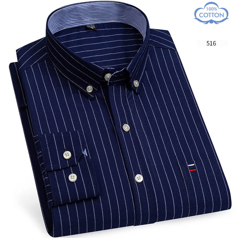 Pure Cotton Oxford Spun Long Sleeved Shirt
