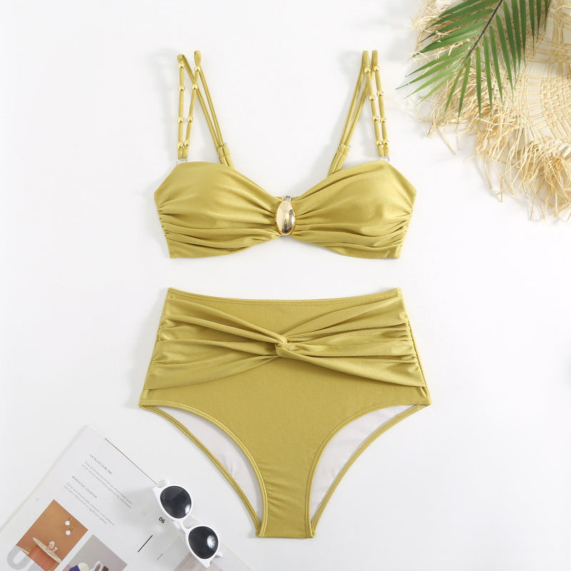 Split three piece bikini swimsuit set for women - E-Esther Clothing Store