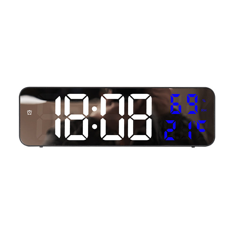 9-Inch Digital Wall Clock: Temp/Humid, Night Mode, Snooze, 12/24H, USB Plug-in LED Alarm Clock - E-Esther Clothing Store