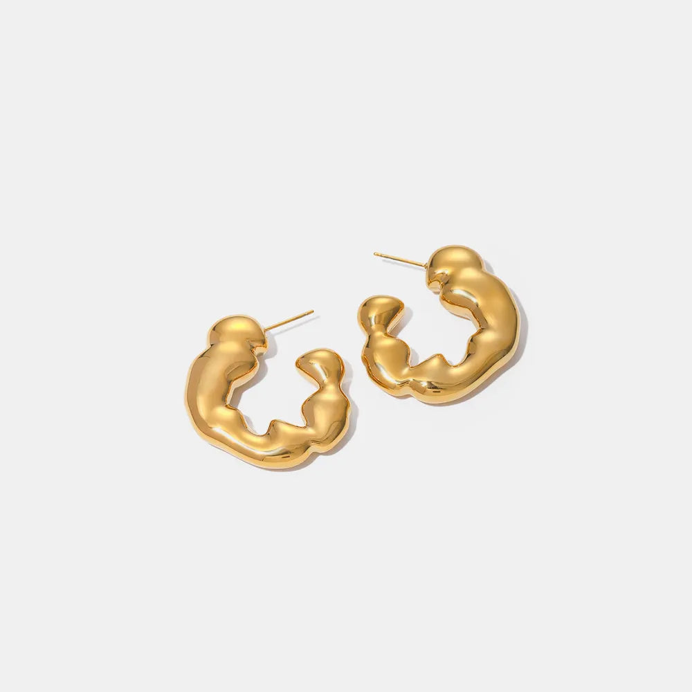 Stainless Steel C-Hoop Earrings - E-Esther Clothing Store