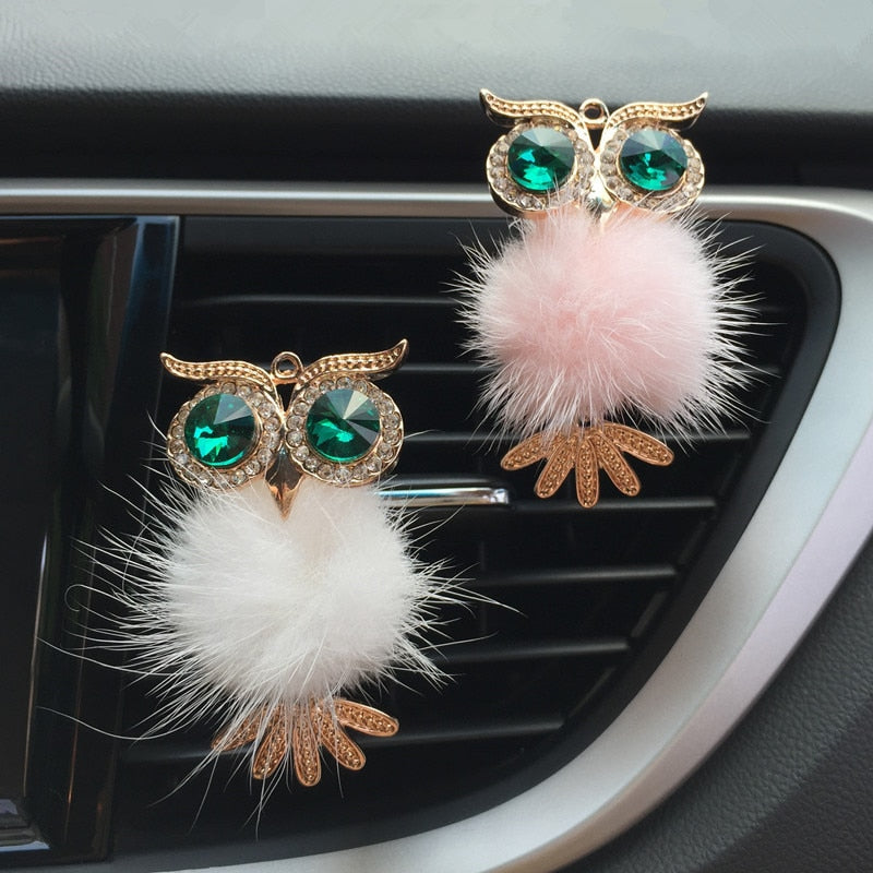1Pcs Crystal Owl Car Air Freshener Auto Outlet Perfume Clip Interior Accessories Car-styling Vent Solid Fragrance Diffuser - E-Esther Clothing Store