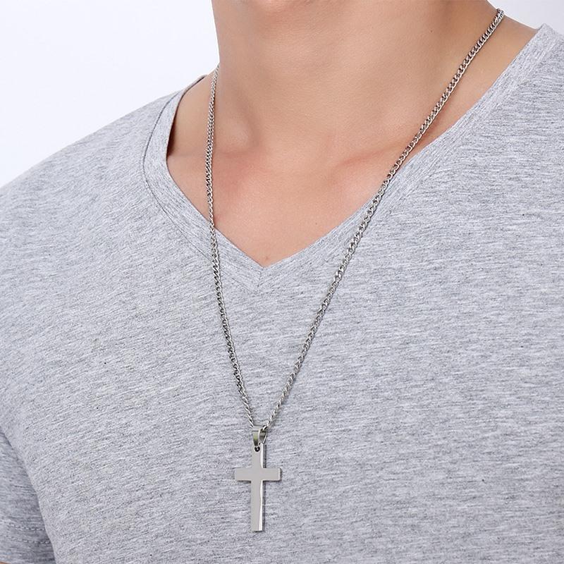 VNOX Classic Mens Cross Pendant Necklace 24 - E-Esther Clothing Store