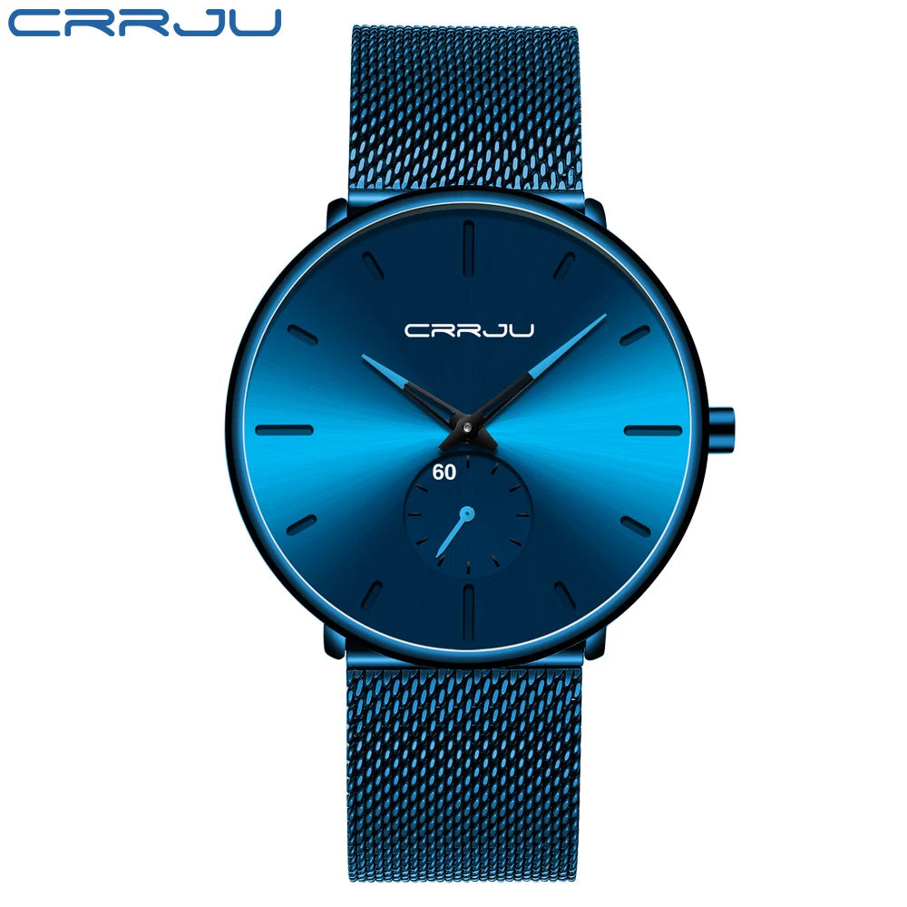 Fashion Mens Watches Top Brand Luxury Quartz Watch Men Casual Slim Mesh Steel - E-Esther Clothing Store