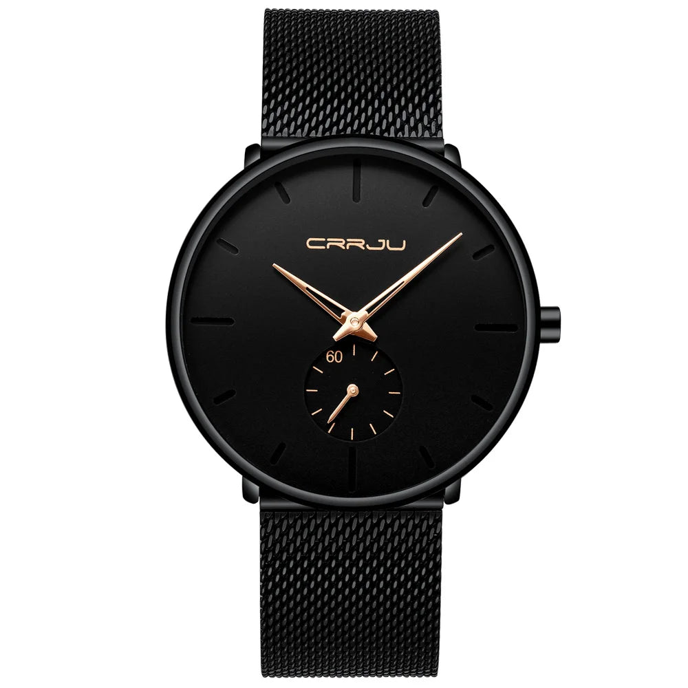 Fashion Mens Watches Top Brand Luxury Quartz Watch Men Casual Slim Mesh Steel - E-Esther Clothing Store