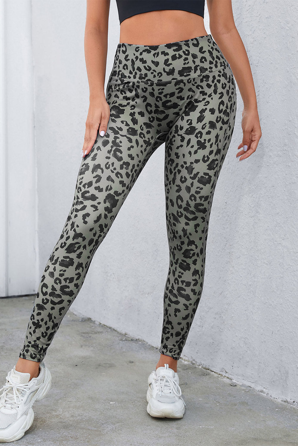 Green Classic Leopard Print Active Leggings - E-Esther Clothing Store
