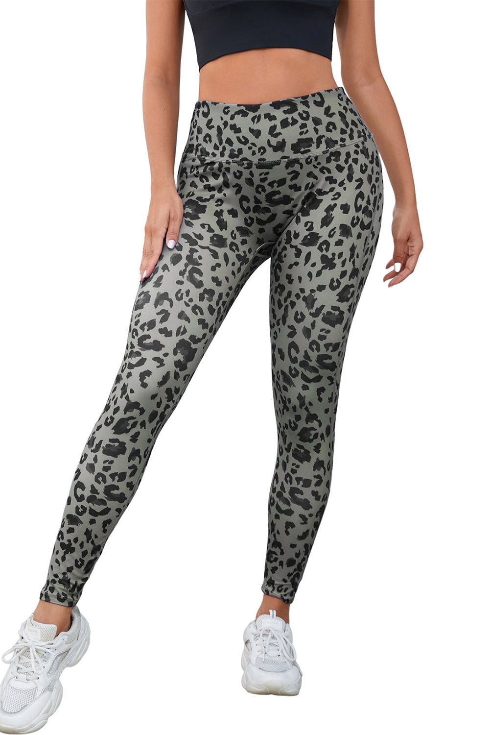 Green Classic Leopard Print Active Leggings - E-Esther Clothing Store